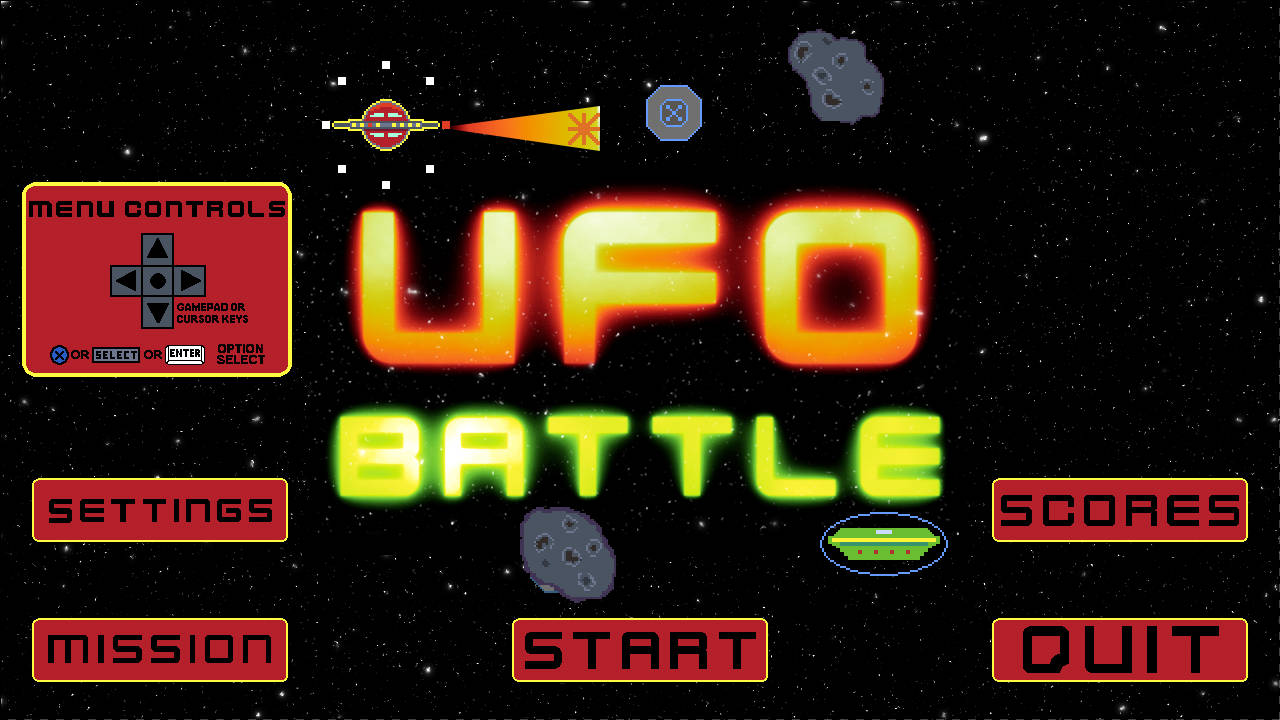 UFO Battle Opening Screen Screenshot